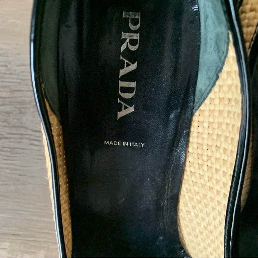 Prada Cap Toe Raffia Heel - Picture 7 of 8